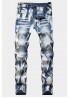 Men's Washed Distressed Straight Leg Jeans